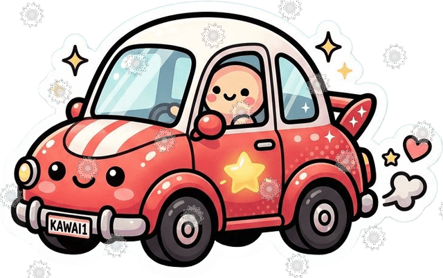 Cute Kawaii Cartoon Car