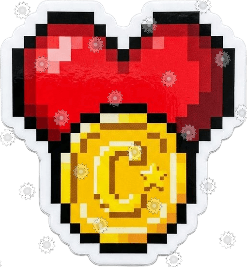 Pixel Art Heart And Coin