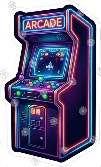 Retro Arcade Cabinet Neon
