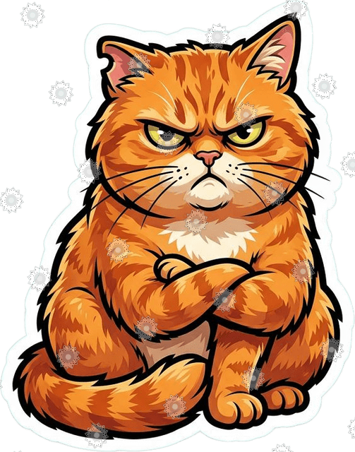 Grumpy Cartoon Cat