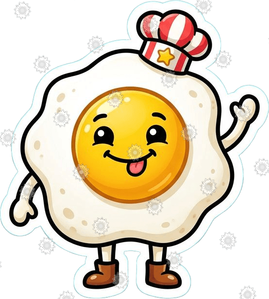 Funny Fried Egg Character