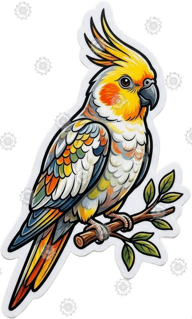 Colorful Cockatiel Parrot