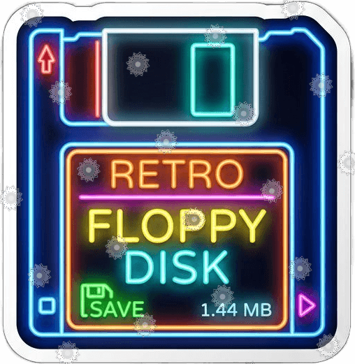 Retro Floppy Disk Neon