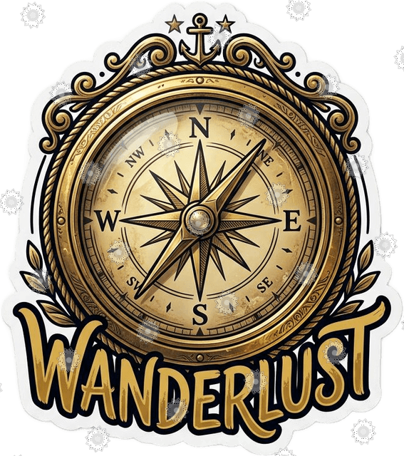 Brass Compass Wanderlust