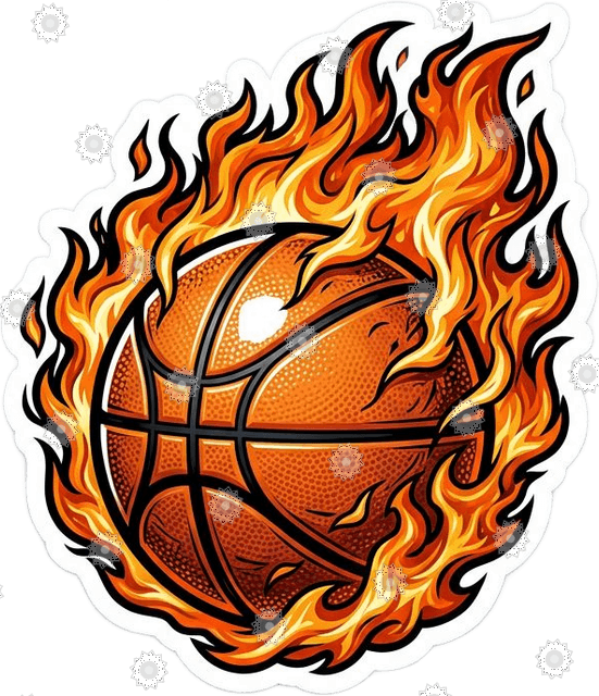 Basketball With Flames